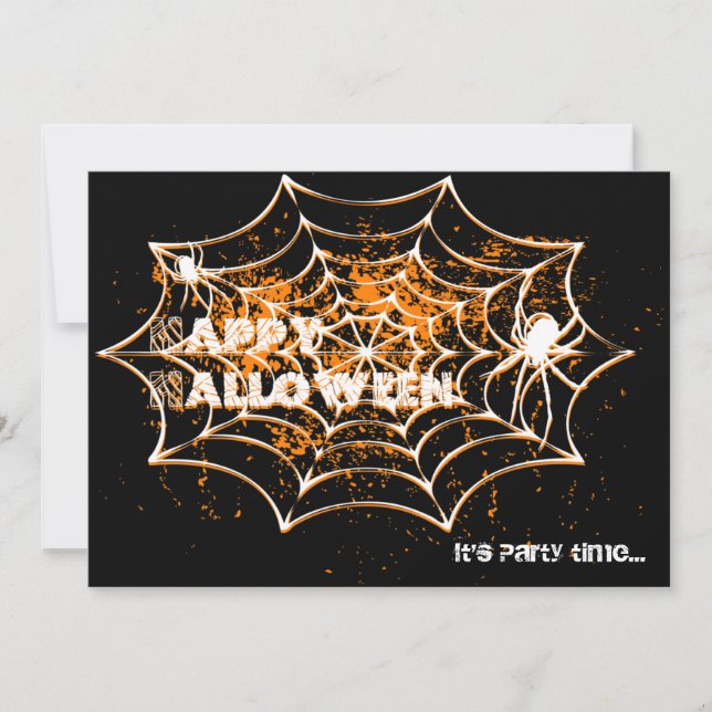 Spiderweb Halloween Party Invitations (Front)