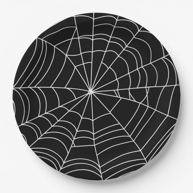 Spiderweb Halloween Party Plate, 9" Paper Paper Plate (Front)