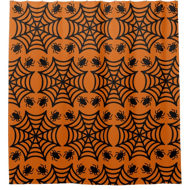 Spiderweb Halloween Shower Curtain (Front)