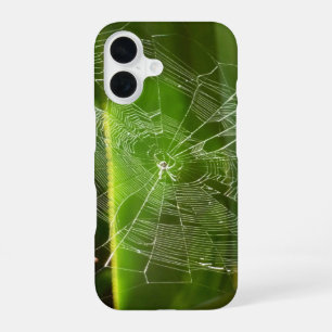 Spiderweb in Tropical Leaves Nature iPhone 16 Case