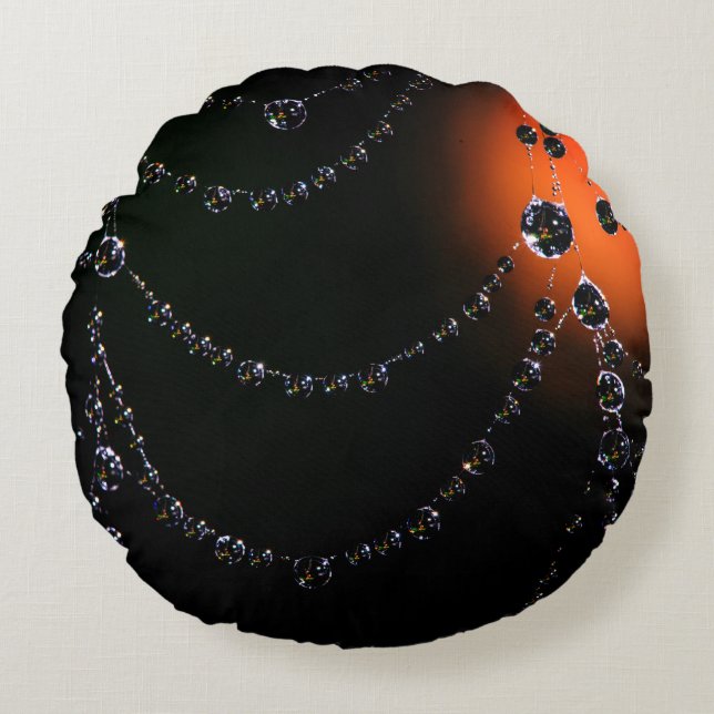 Spiderweb jewels round throw pillow (Front)
