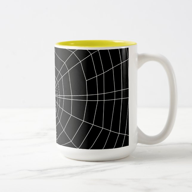 spiderweb on Black Two-Tone Coffee Mug (Right)