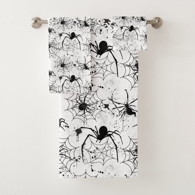 Spiderweb Pattern Halloween  Bath Towel Set (Insitu)