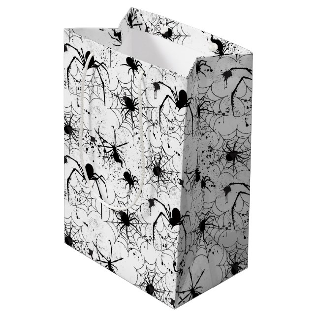 Spiderweb Pattern Halloween  Medium Gift Bag (Back Angled)