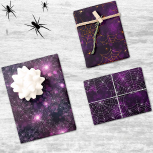 Spiderweb Purple Designs Wrapping Paper Sheets