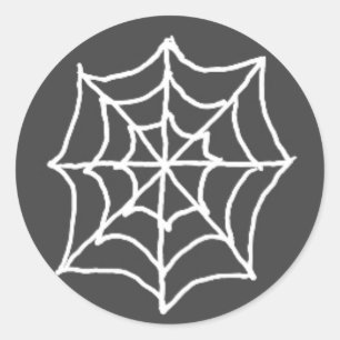 Spiderweb Round Stickers (Dark Grey & White)