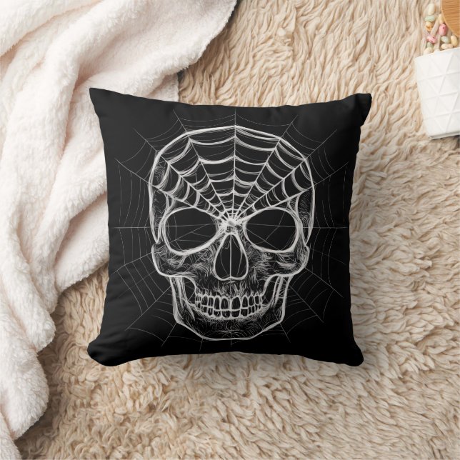 Spiderweb Skull Cushion (Blanket)