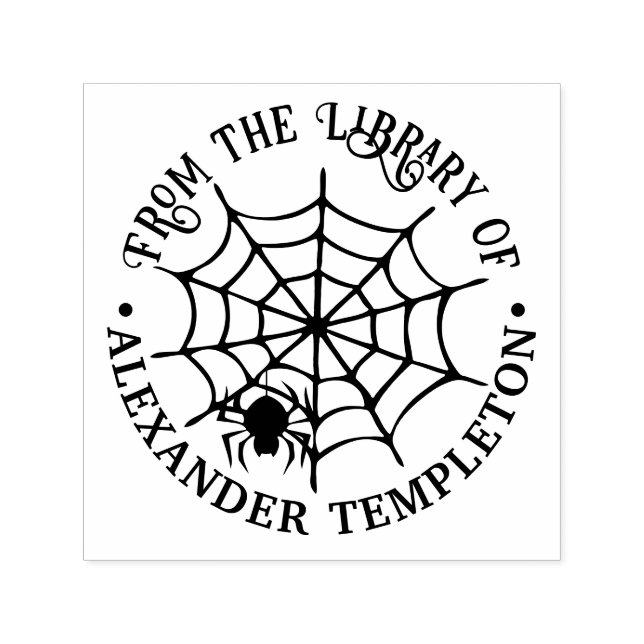 SpiderWeb & Spider Silhouette From the Library of Self-inking Stamp (Design)
