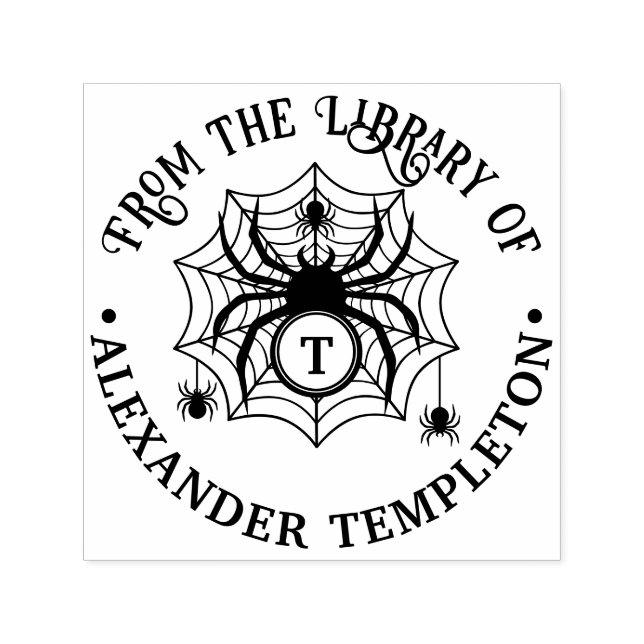 SpiderWeb & Spiders Library Book Name Initial Self-inking Stamp (Design)