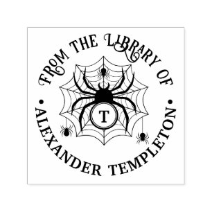 SpiderWeb & Spiders Library Book Name Initial Self-inking Stamp