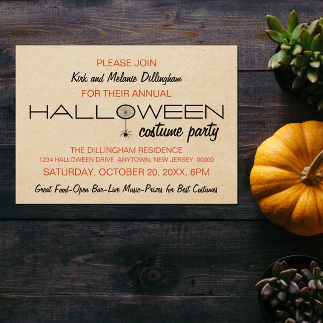 Spiderweb Typography Halloween Invitation (Spiderweb Typography Halloween Invitation)