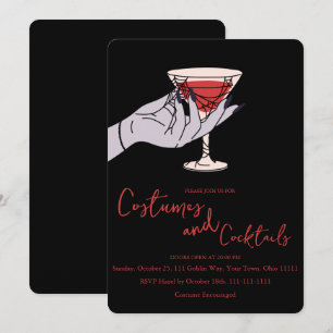 Spiderweb Witch Hand Cocktail Halloween Party Invitation