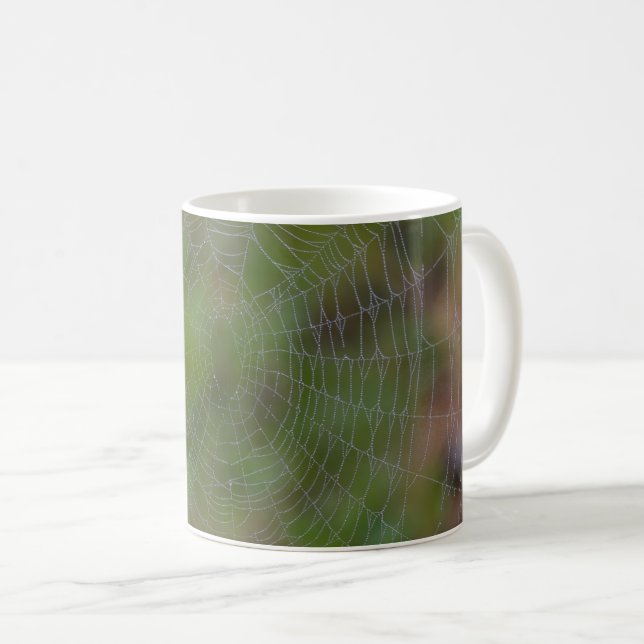 Spiderweb With Droplets Coffee Mug (Front Right)