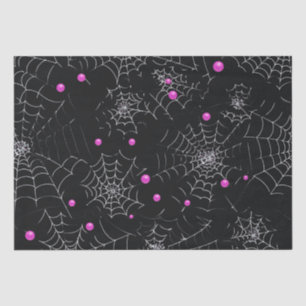 Spiderwebs and Dots Modern Black Halloween Tissue Paper