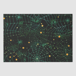Spiderwebs and Dots Modern Black Halloween Tissue Paper