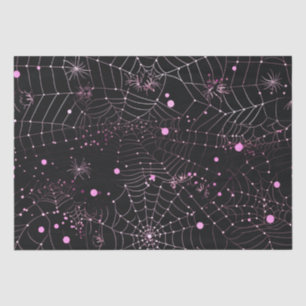 Spiderwebs and Dots Modern Black Halloween Tissue Paper