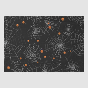 Spiderwebs and Dots Modern Black Halloween Tissue Paper