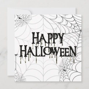 Spiderwebs And Happy Halloween Party Invitation