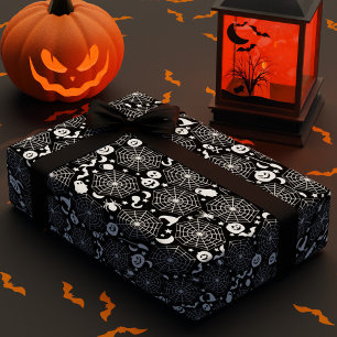 Spiderwebs Halloween Custom Colour Wrapping Paper