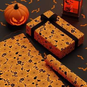 Spiderwebs Halloween Custom Colour Wrapping Paper