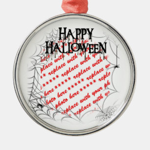 Spiderwebs in the Corner Halloween Photo Frame Metal Tree Decoration