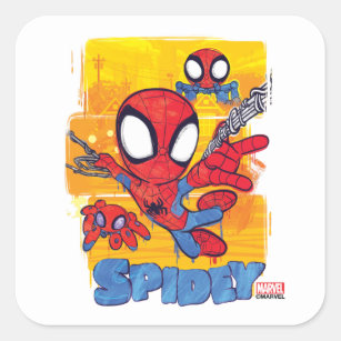Spidey and TRACE-E Spidey Swing City Sketch Square Sticker