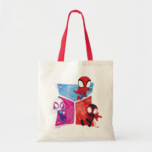 Spidey Team Action Panel Graphic Tote Bag