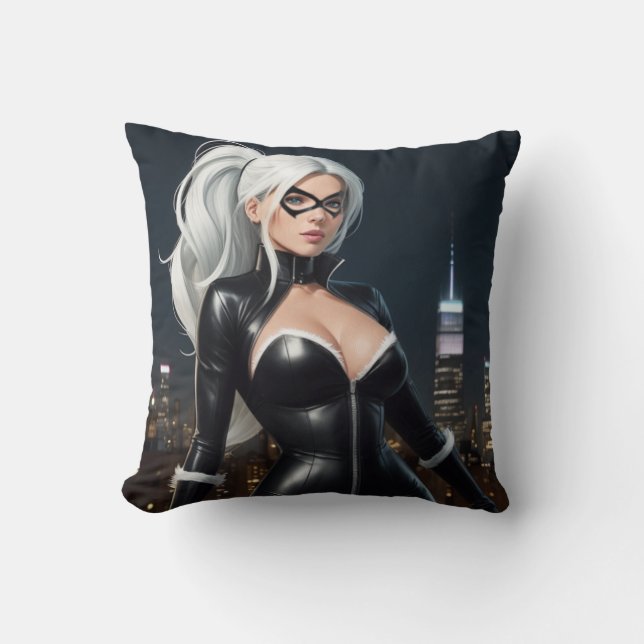 Spidey's Black Cat Cushion (Front)