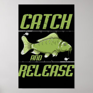 Spiegelkarpfen catch and release Carp Hunting Poster
