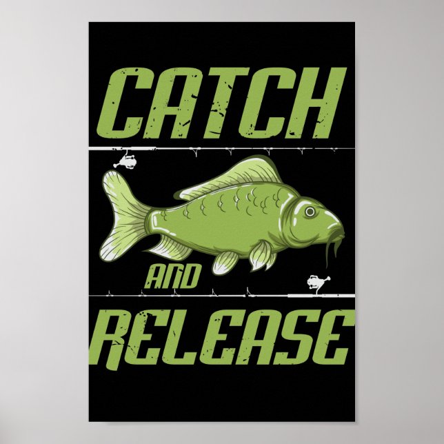 Spiegelkarpfen catch and release Carp Hunting Poster (Front)
