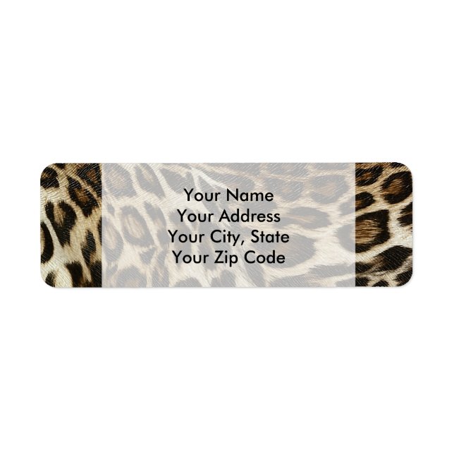 Spiffy Leopard Spots Leather Grain Look Return Address Label (Front)