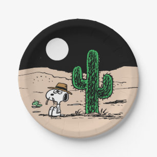 Spike in a Moonlit Desert Paper Plate