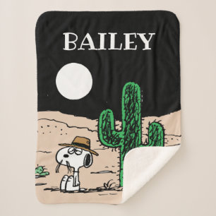 Spike in a Moonlit Desert Sherpa Blanket