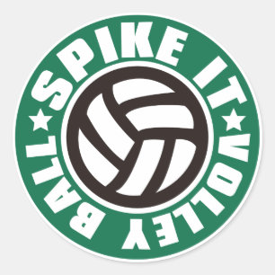 Spike_It_Volleyball Classic Round Sticker