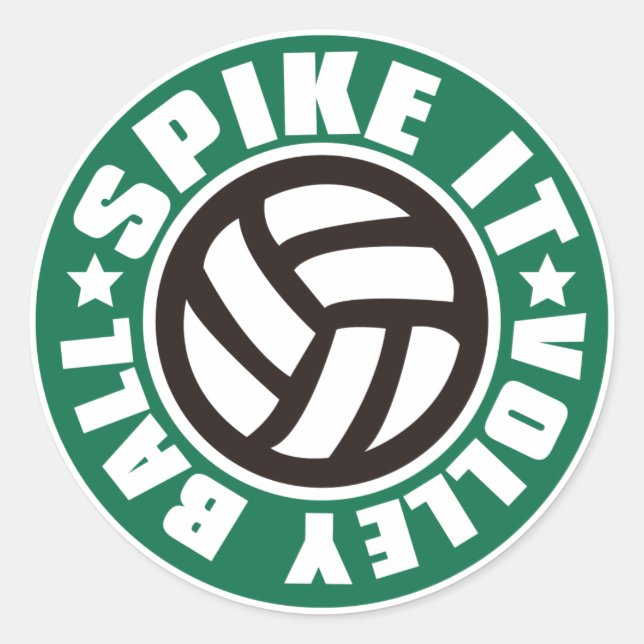 Spike_It_Volleyball Classic Round Sticker (Front)