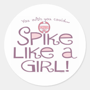 Spike Like a Girl Classic Round Sticker
