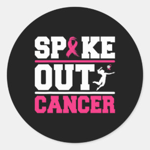 Spike Out Cancer Volleyball Player Breast Cancer A Classic Round Sticker