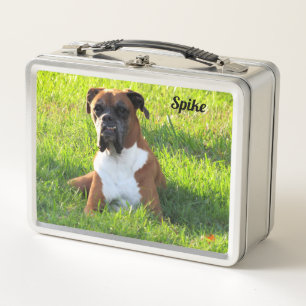 Spike the Boxer Dog - Personalised Metal Lunch Box