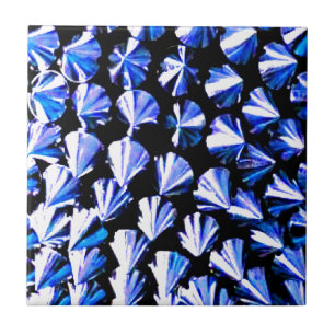 Spiked Blue Silver Metal Ceramic Tile