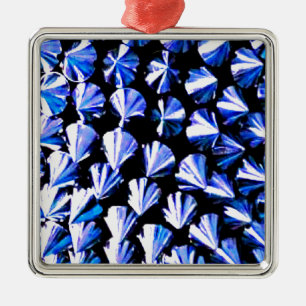 Spiked Blue Silver Metal Ornament