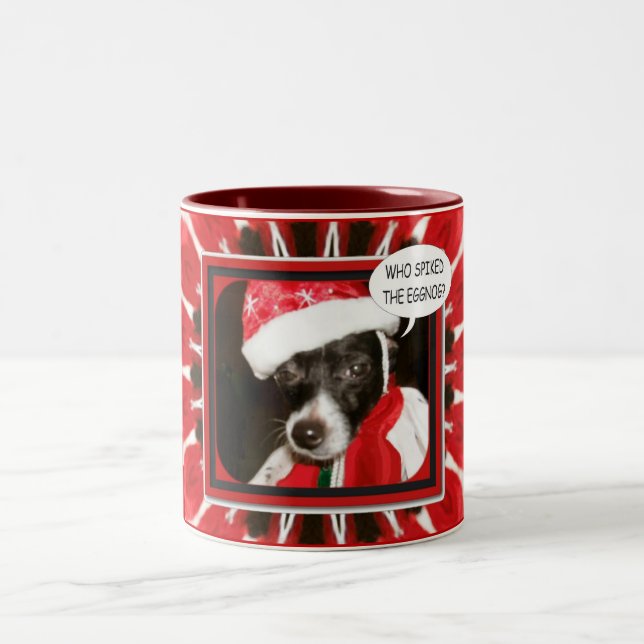 Spiked Eggnog Dog Two-Tone Coffee Mug (Center)