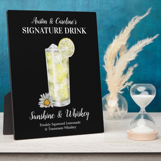 Spiked Lemonade • PERSONALIZE this Signature Drink Plaque (Side)
