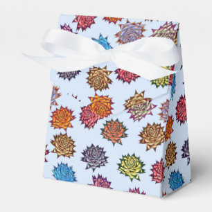 Spiked Rose Print, Modern Style Floral Pattern Favour Box