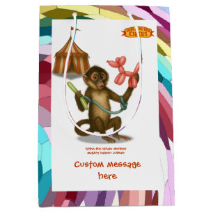 Spike's balloon monkey magic medium gift bag