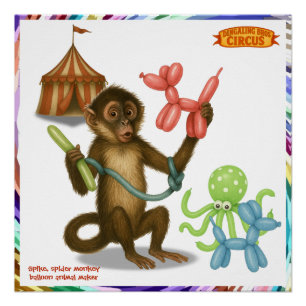 Spike's balloon monkey magic poster