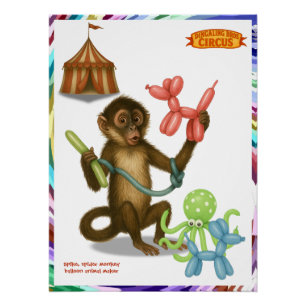 Spike's balloon monkey magic poster