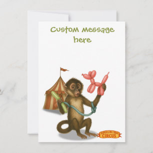 Spike's balloon monkey magic thank you card