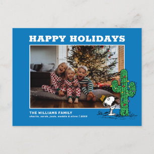 Spike's Holiday Cactus Family Photo Postcard