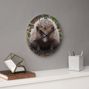 **"Spiky Beginnings: The Adorable Baby Echidna"** Large Clock
