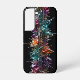 Spiky Crystal Shard Column - Gold Teal Magenta Samsung Galaxy Case